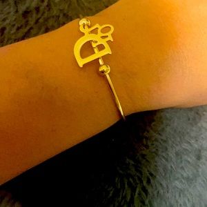 Gold monogram bracelet